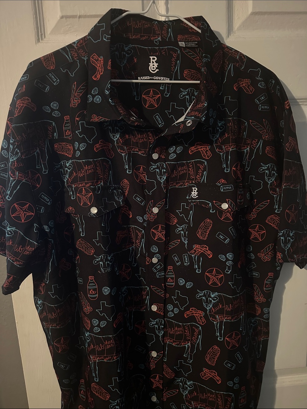 Raised By Coyotes Texas BBQ Nights Pearl Snap S/S Shirt
